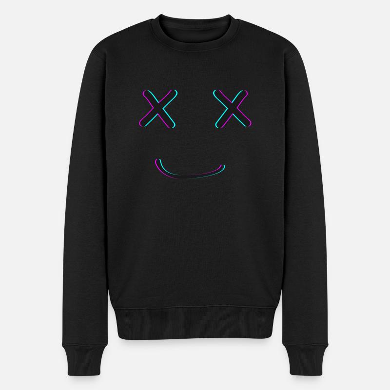 X_X Lächeln - Männer Premium Bio Pullover - Schwarz