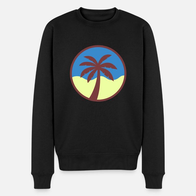 palme - Männer Premium Bio Pullover - Schwarz