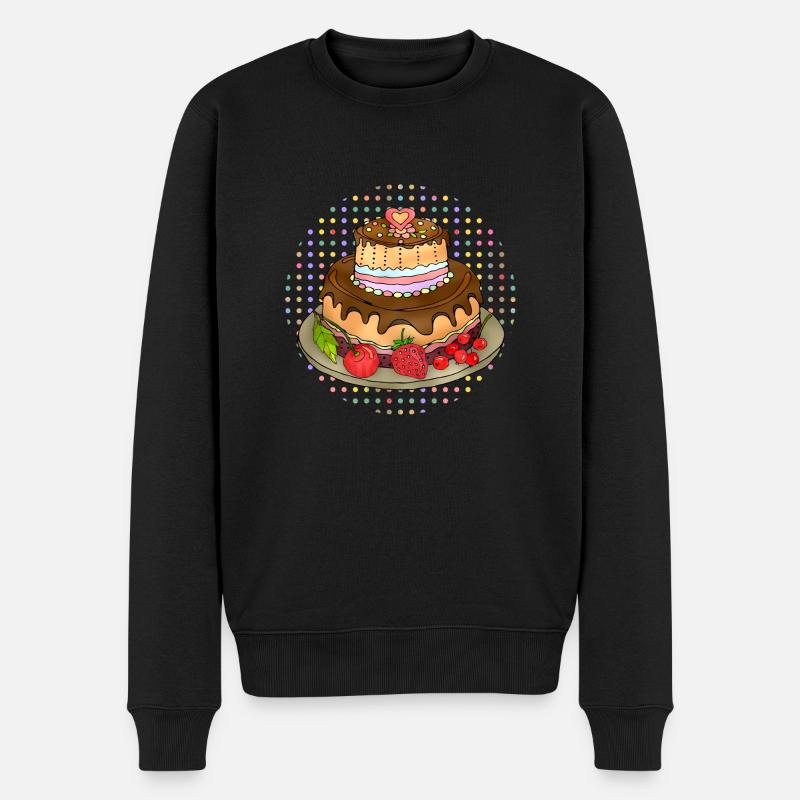 Kuchen - Männer Premium Bio Pullover - Schwarz
