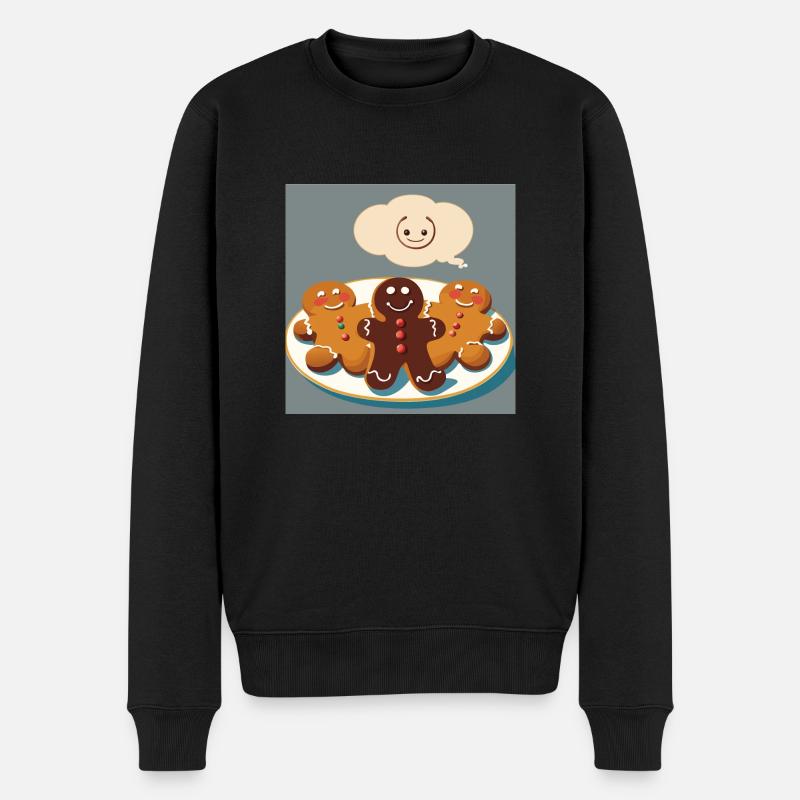 Lebkuchen / Lebkuchenmann / Weihnachten - Männer Premium Bio Pullover - Schwarz