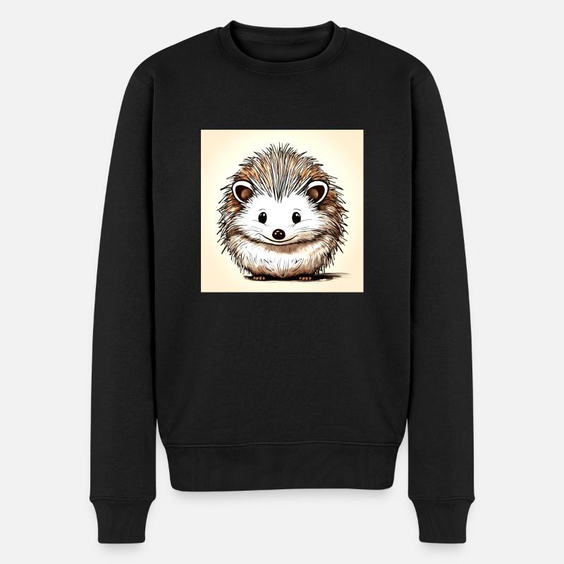 Niedlicher Igel - Männer Premium Bio Pullover - Schwarz