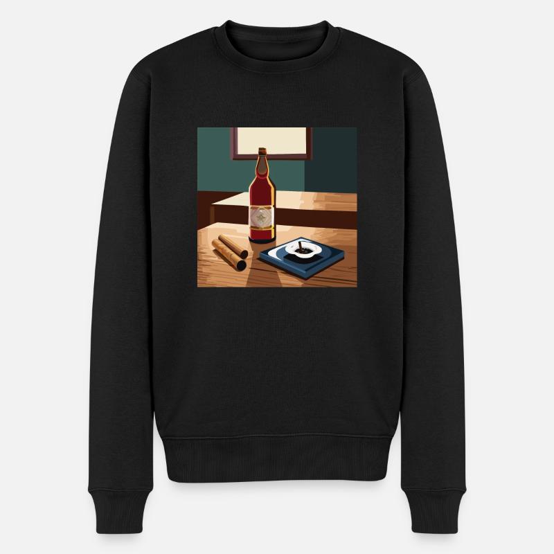 Whisky / Scotch / Zigarre - Männer Premium Bio Pullover - Schwarz
