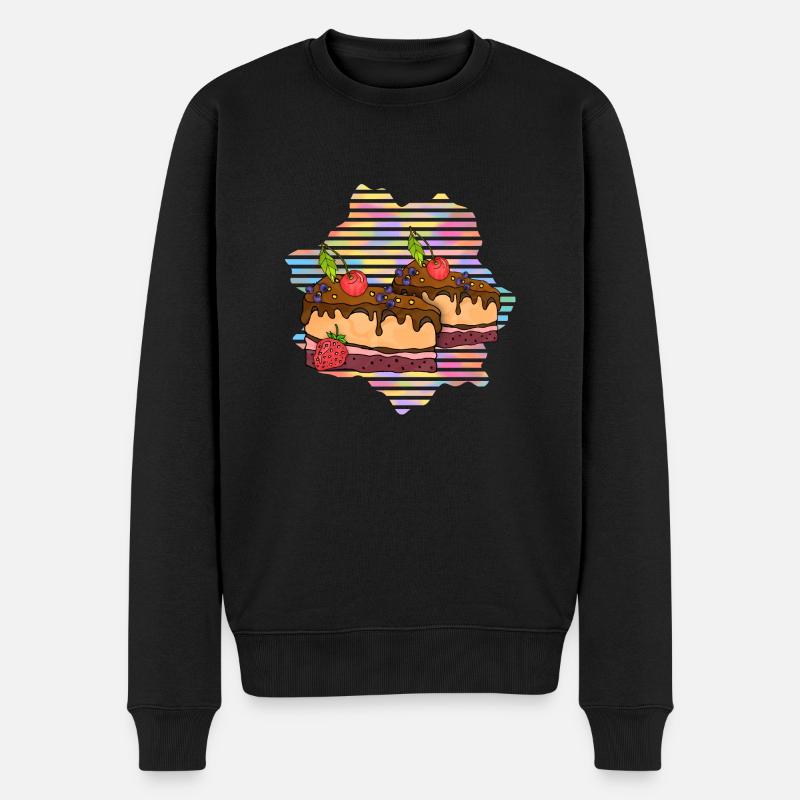 Kuchen - Männer Premium Bio Pullover - Schwarz
