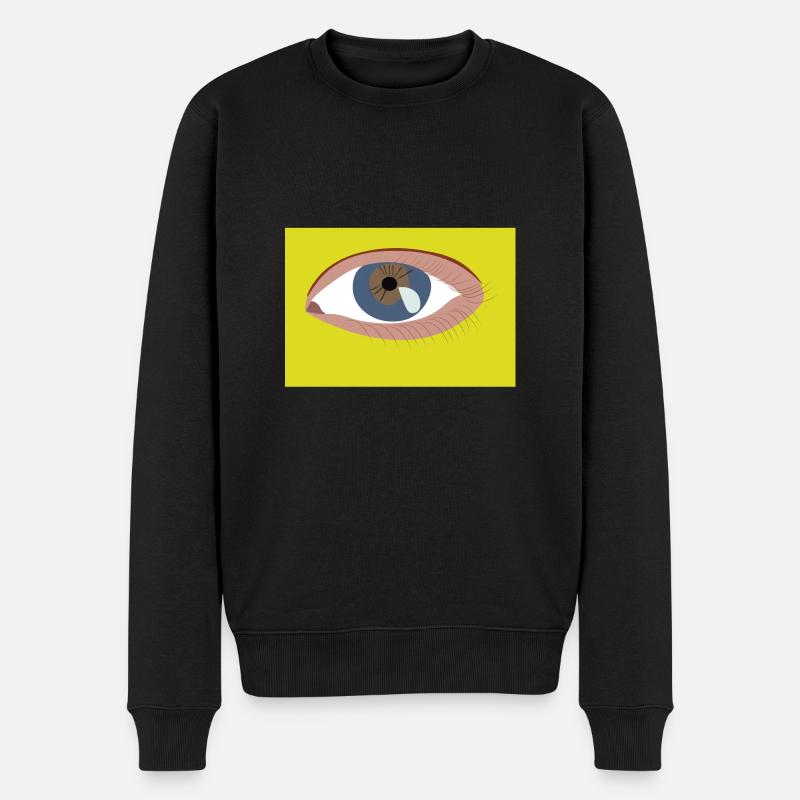 Auge - Männer Premium Bio Pullover - Schwarz