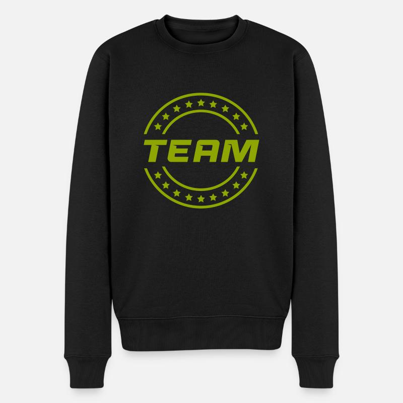 team - Männer Premium Bio Pullover - Schwarz