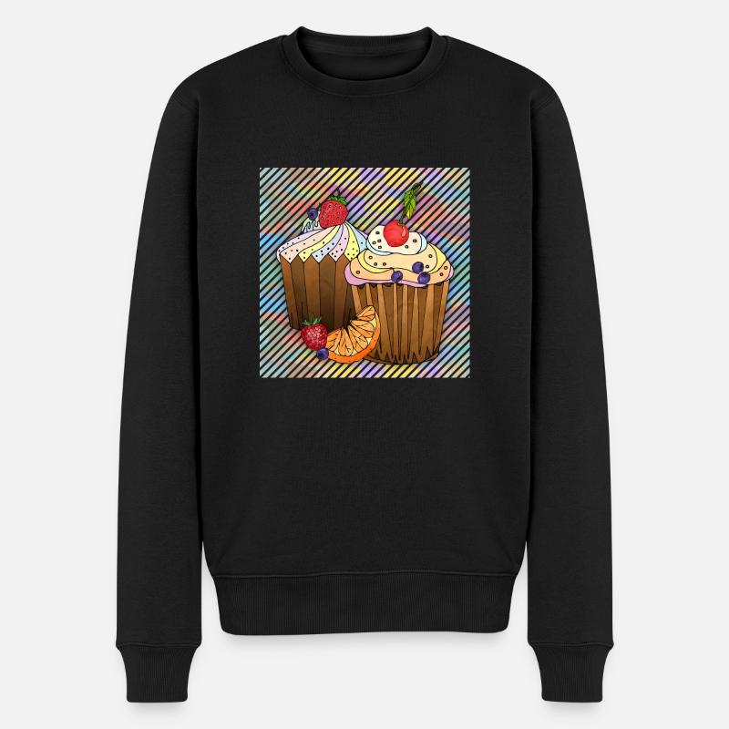 Kuchen - Männer Premium Bio Pullover - Schwarz