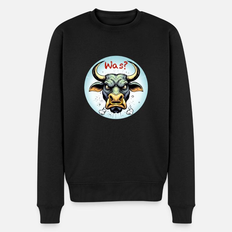 Wütender Stier - Männer Premium Bio Pullover - Schwarz