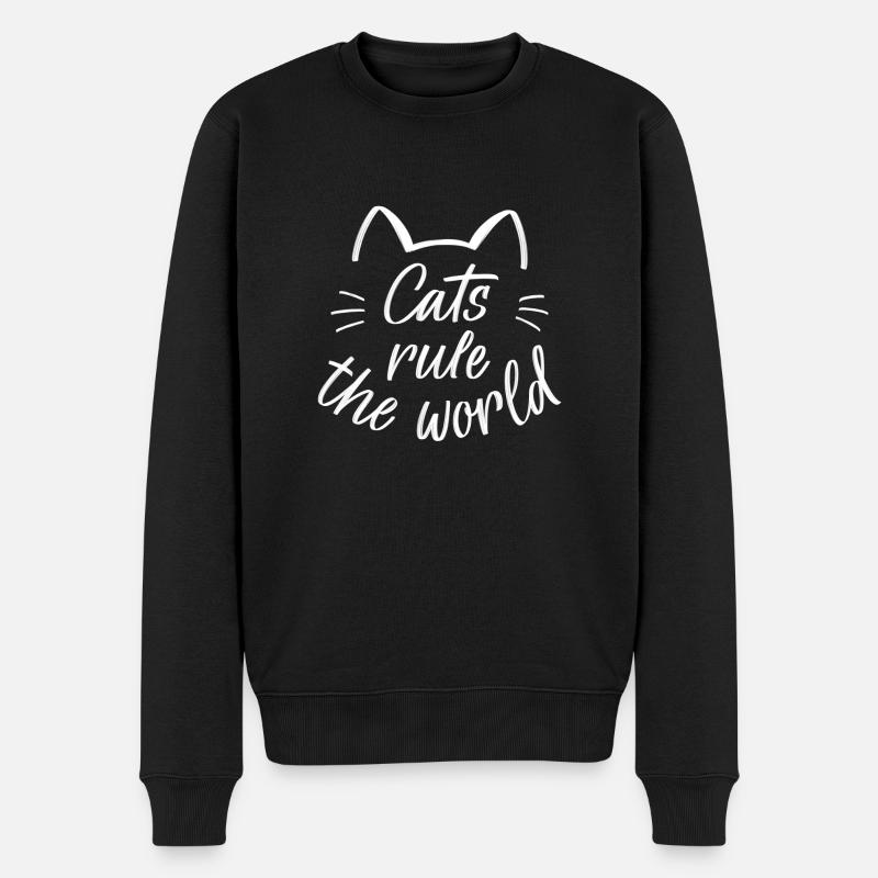 Les chats règnent sur le monde - Pull Premium bio Homme - noir