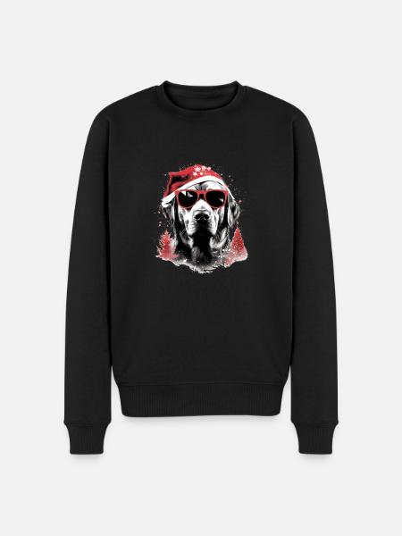 Magical Labrador Christmas dog in the snow - Men's Premium Organic Jumper - black