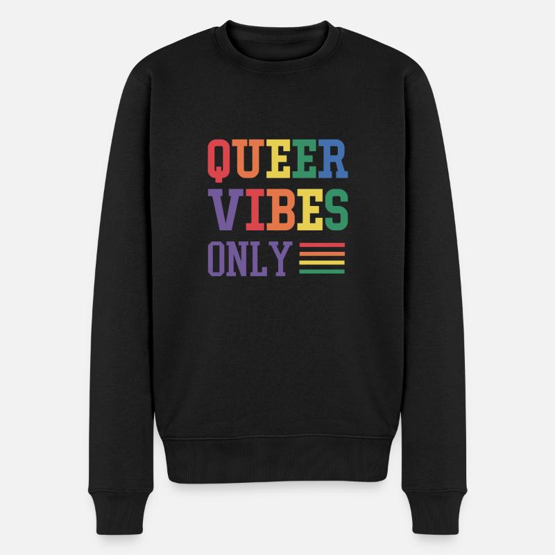 Queer vibes only - Männer Premium Bio Pullover - Schwarz