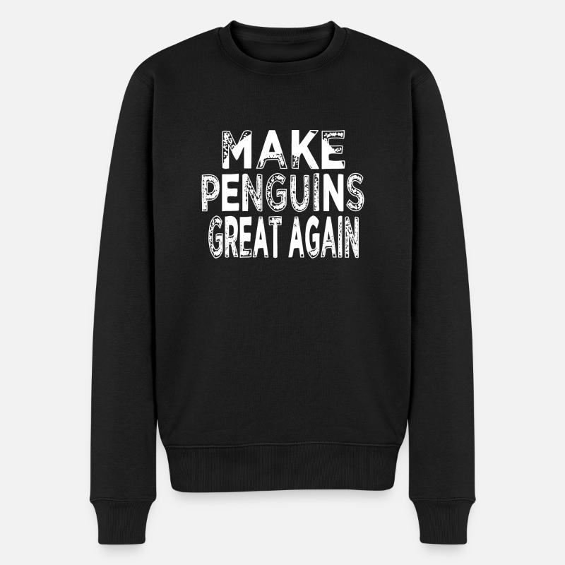 penguin happy clumpsy king penguin comic dab move - Männer Premium Bio Pullover - Schwarz