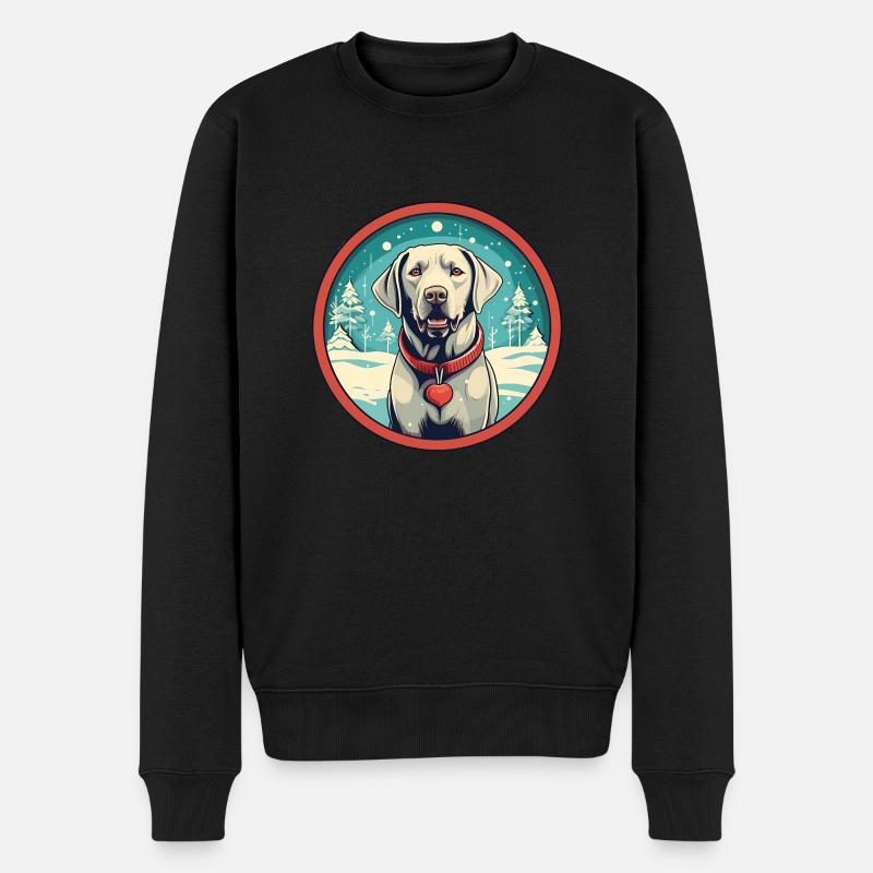 Labrador Retriever chien Noël, chiens d’amour - Pull Premium bio Homme - noir