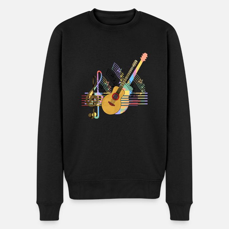 Gitarre - Männer Premium Bio Pullover - Schwarz