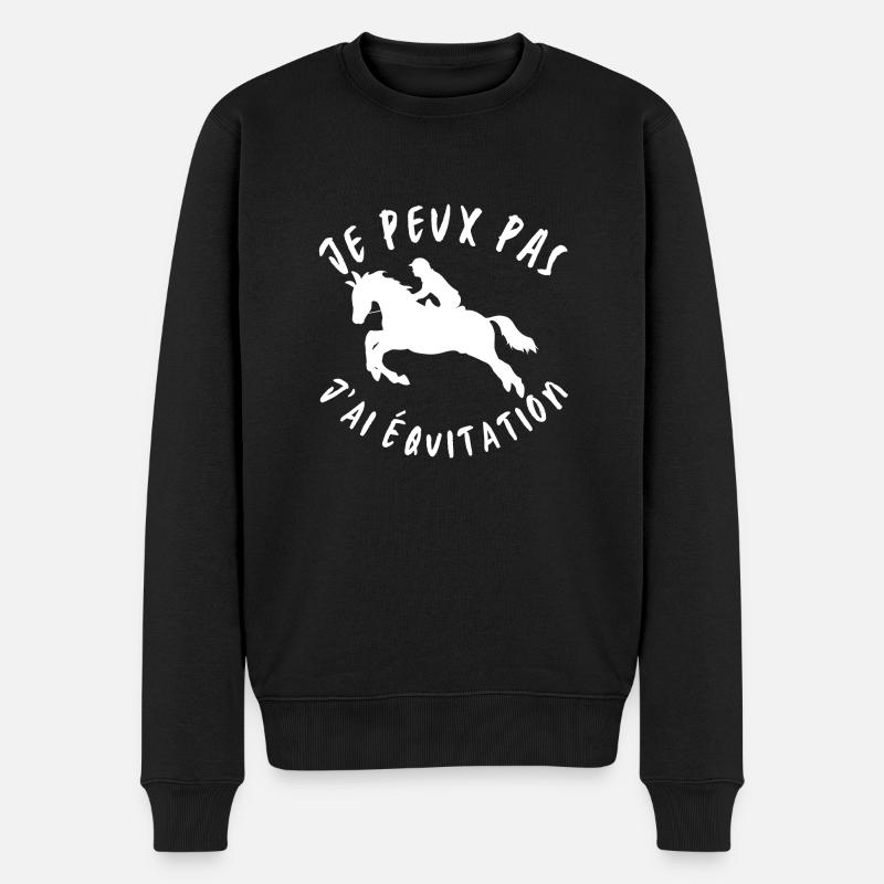 Je peux pas j'ai eqvitation - Pull Premium bio Homme - noir