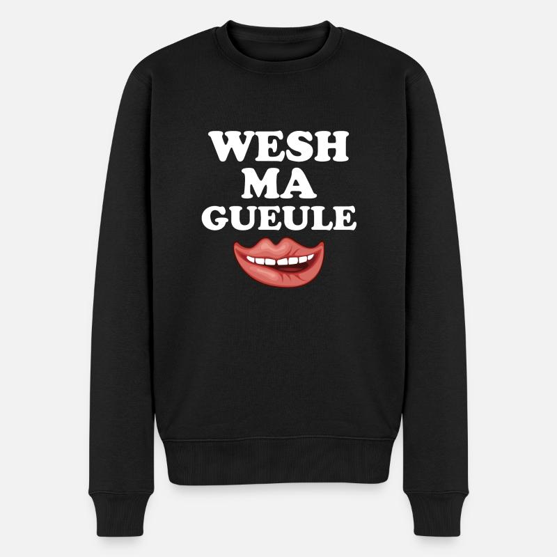 WESH MA GUEULE - Pull Premium bio Homme - noir