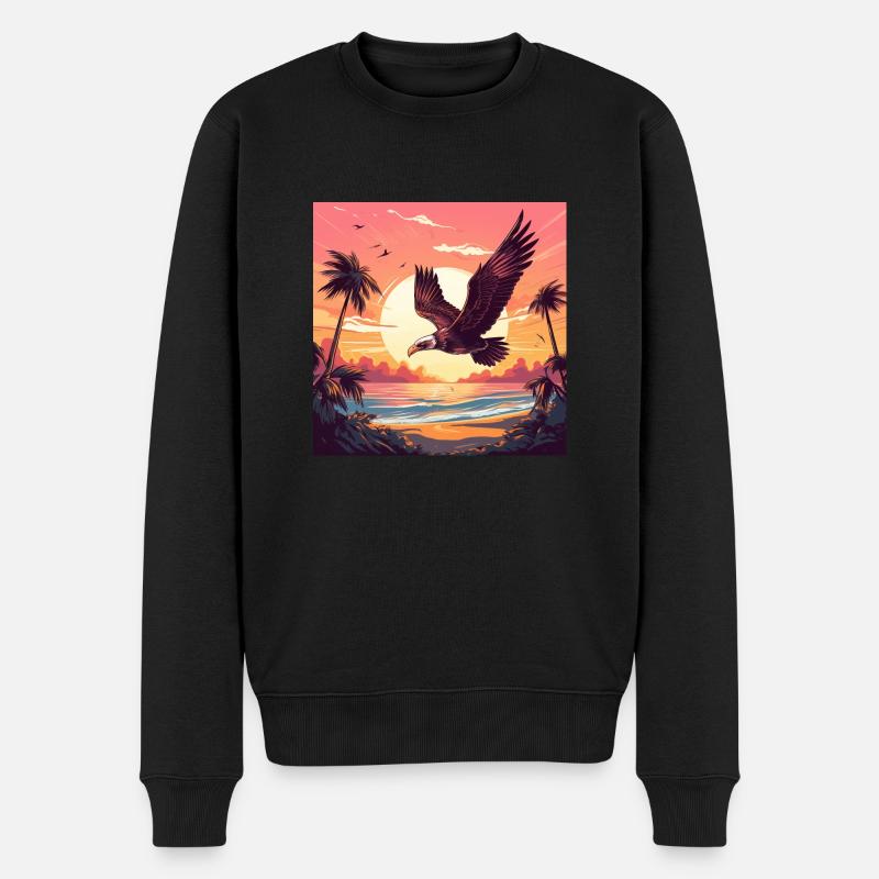seahawk sunset - Männer Premium Bio Pullover - Schwarz