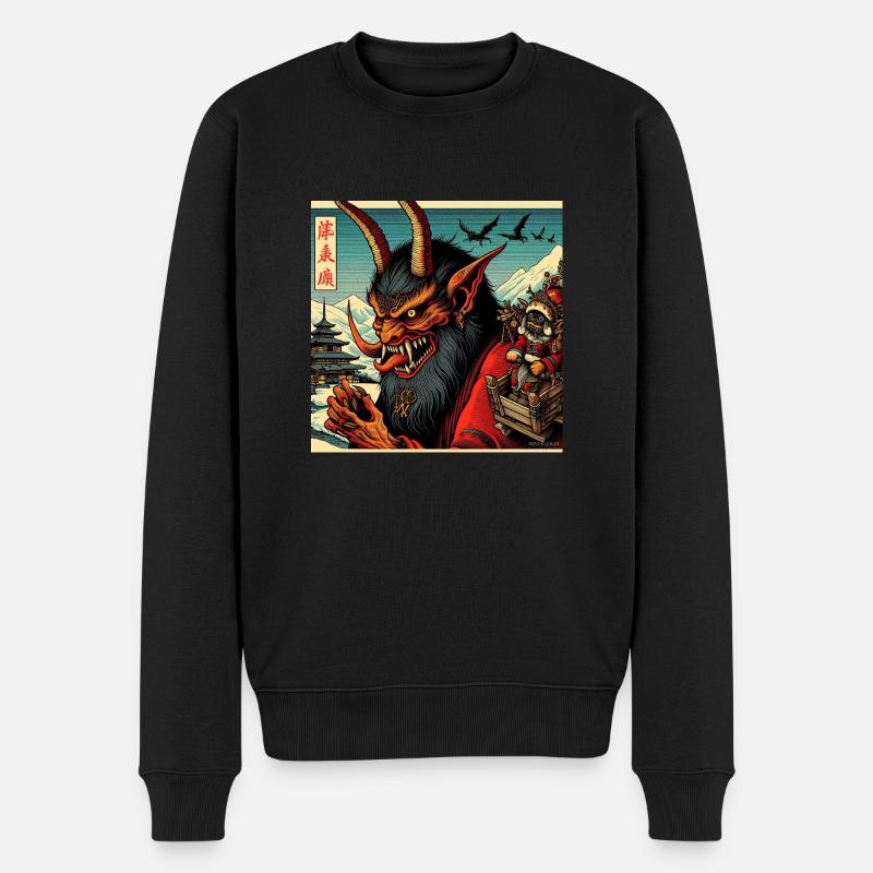 Krampus - Japanische Art - Männer Premium Bio Pullover - Schwarz