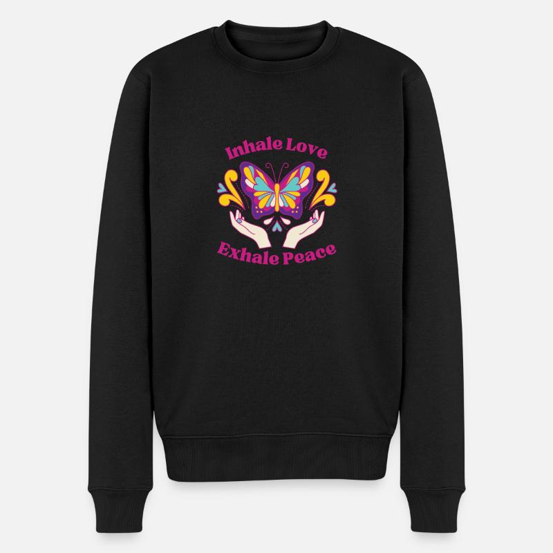 positive affirmation - Männer Premium Bio Pullover - Schwarz