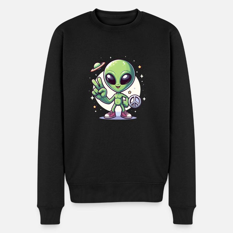 Alien de dessin animé - Pull Premium bio Homme - noir