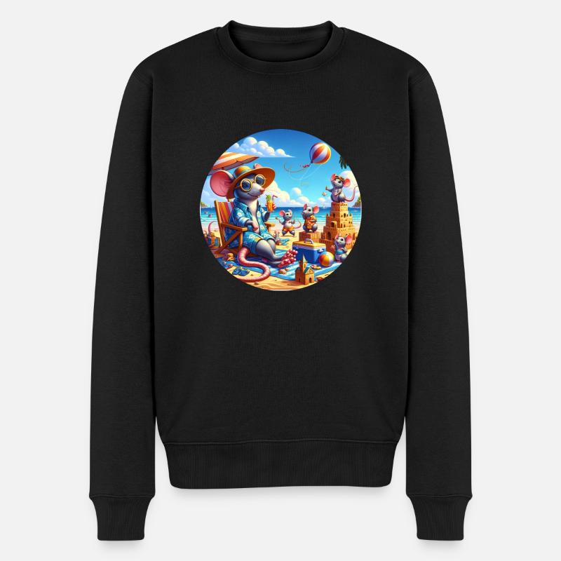 Ratten am Strand - Männer Premium Bio Pullover - Schwarz