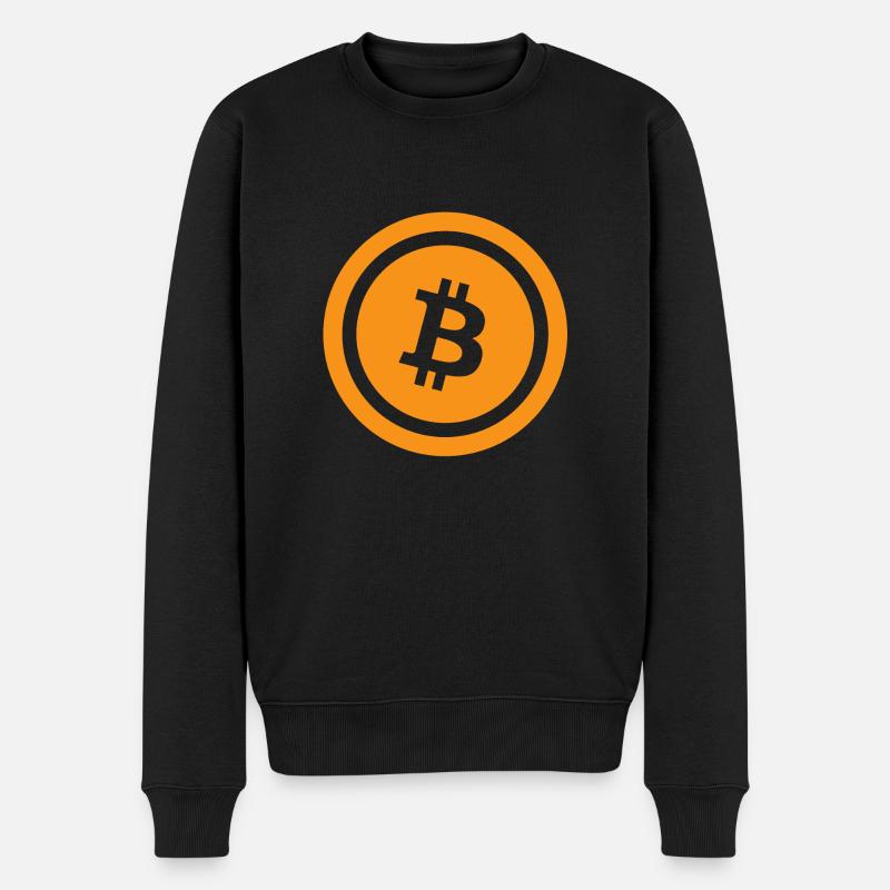 Bitcoin Logo - Männer Premium Bio Pullover - Schwarz
