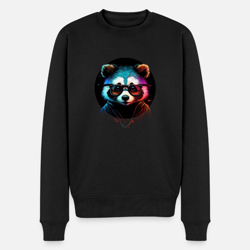 Raton laveur hipster - Pull Premium bio Homme - noir