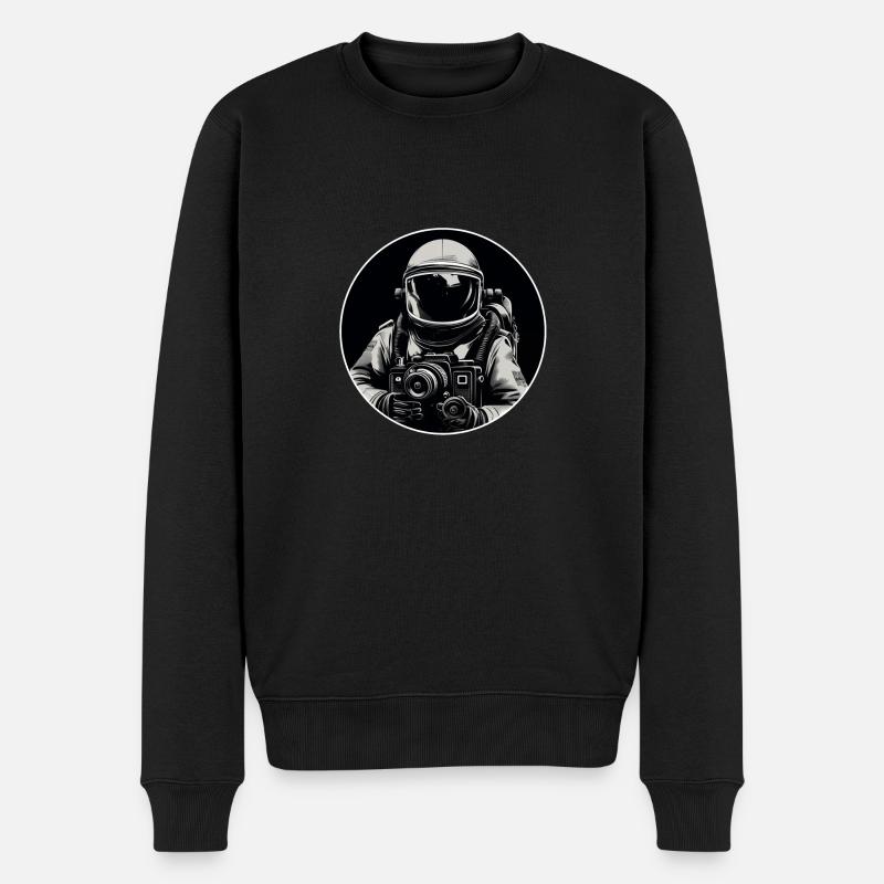Astronaut - Männer Premium Bio Pullover - Schwarz