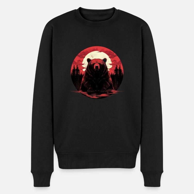 Ours de la lune - Pull Premium bio Homme - noir