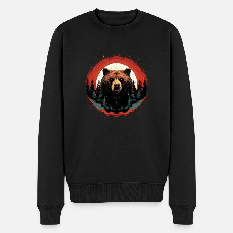 König des Waldes - Männer Premium Bio Pullover - Schwarz