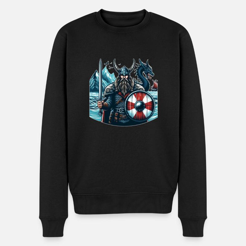 Wikinger-Berserker - Männer Premium Bio Pullover - Schwarz