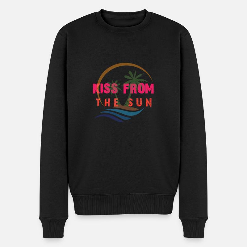 KISS FROM THE SUN - Männer Premium Bio Pullover - Schwarz