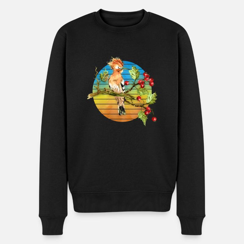 Bunter Vogel - Männer Premium Bio Pullover - Schwarz