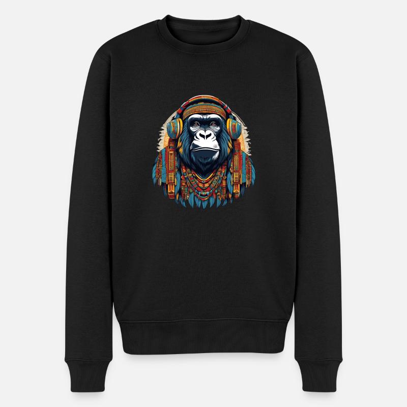 Gorilla - Männer Premium Bio Pullover - Schwarz