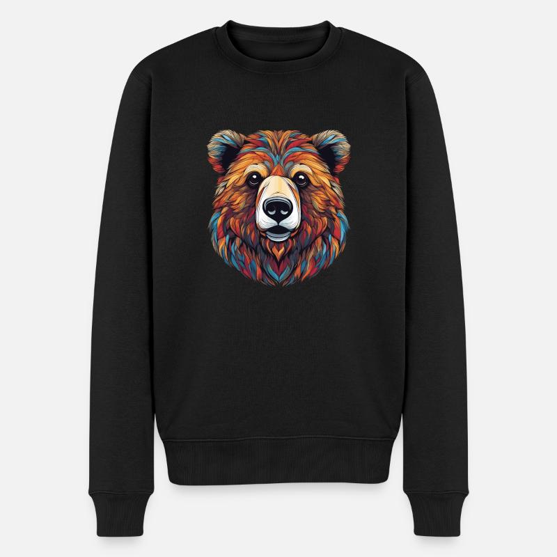 Grizzlybär - Männer Premium Bio Pullover - Schwarz