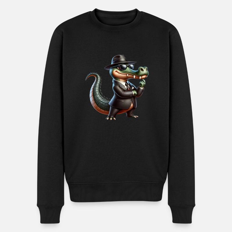 Mafia Alligator - Männer Premium Bio Pullover - Schwarz