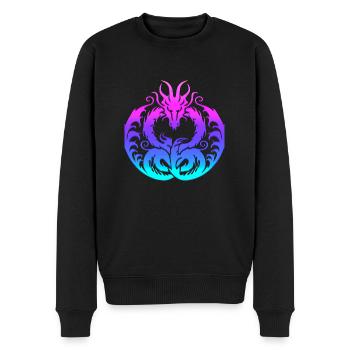 Fantasy Drache Anime Drachenkopf Mythisches Reptil - Männer Premium Bio Pullover - Schwarz - Vorne - Nico (187cm)
