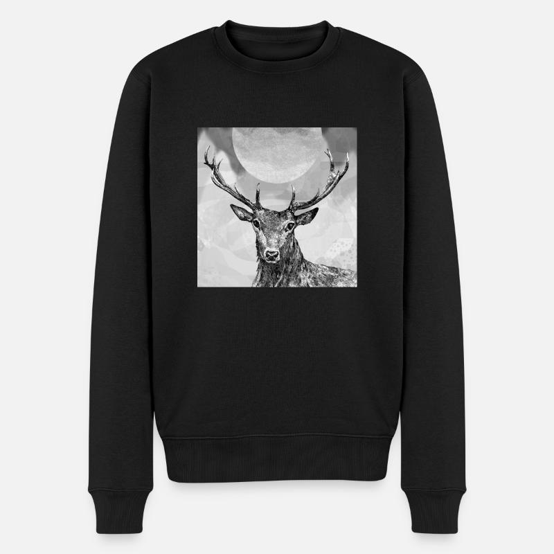 Cerf - Pull Premium bio Homme - noir