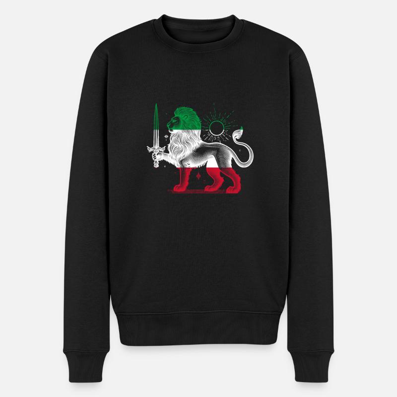 Shir o Khorshid - Conception persane (iran) - Pull Premium bio Homme - noir