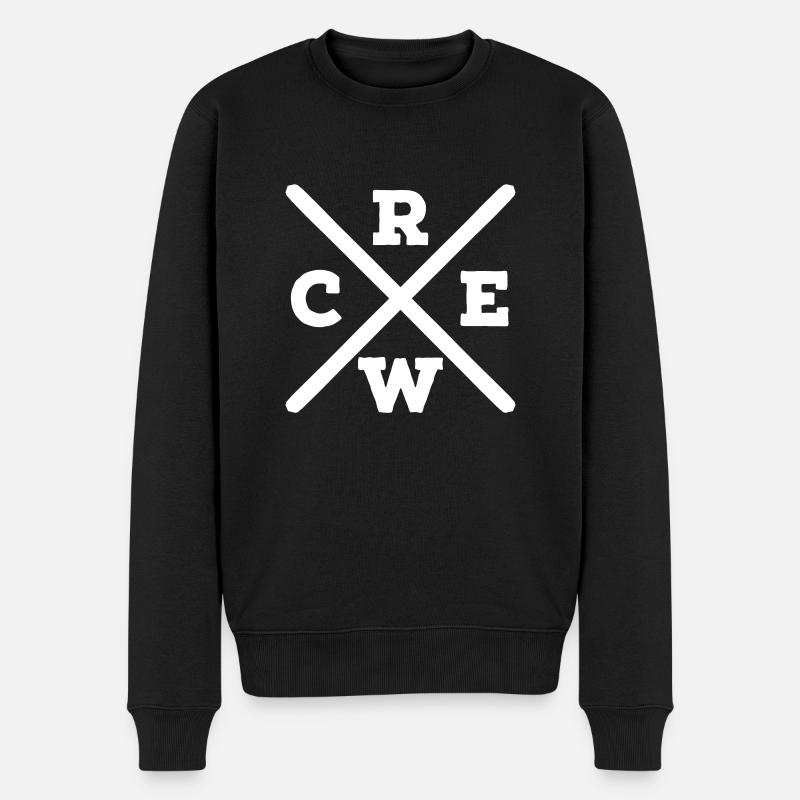 Crew - Männer Premium Bio Pullover - Schwarz