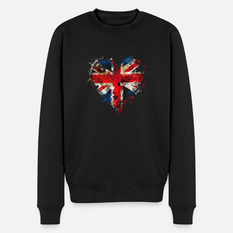 J’adore l’Union Jack - Pull Premium bio Homme - noir