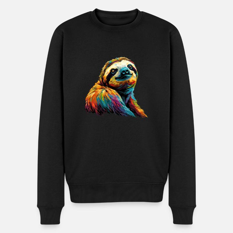 Paresseux arc-en-ciel - Pull Premium bio Homme - noir