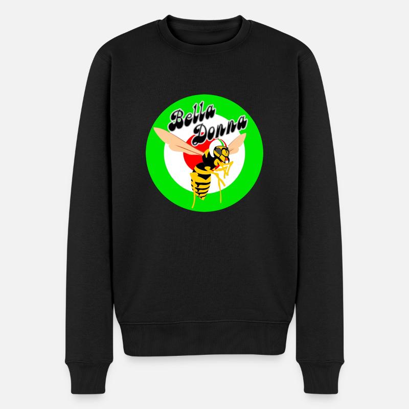 Wespe Mod Target Grünes Rondell Bella Donna - Männer Premium Bio Pullover - Schwarz