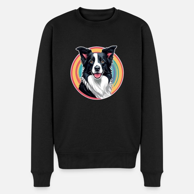 Border Collie - Pull Premium bio Homme - noir