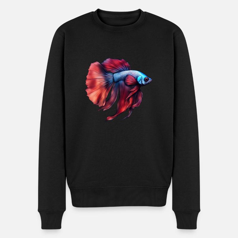 Siamesischer Kampffisch - Männer Premium Bio Pullover - Schwarz