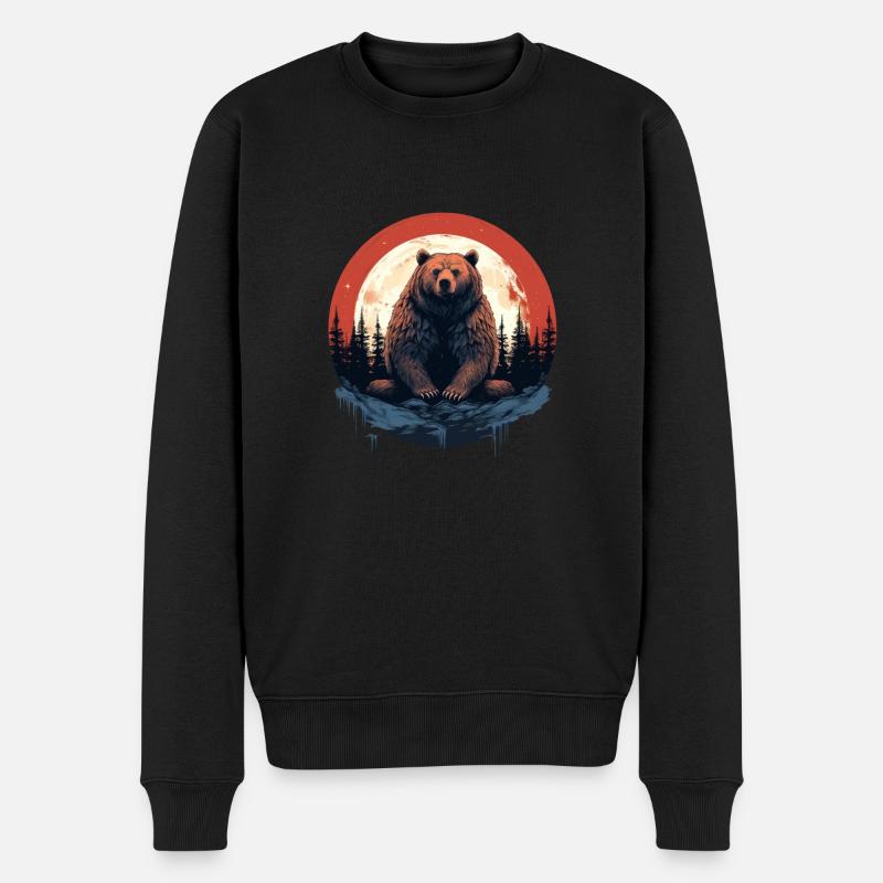 Asiatischer Schwarzbär - Männer Premium Bio Pullover - Schwarz
