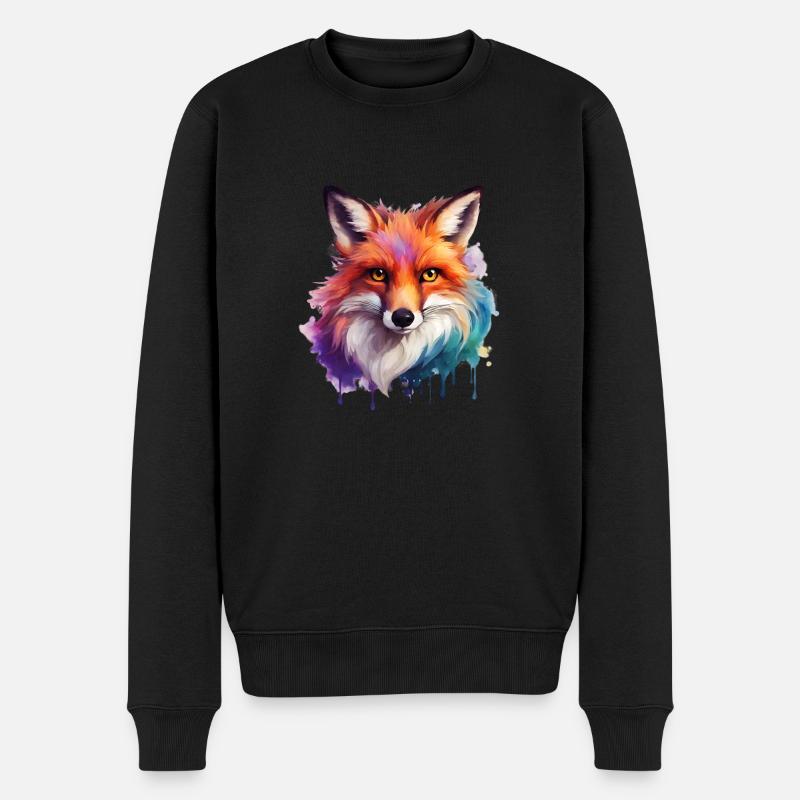 magic fox - Männer Premium Bio Pullover - Schwarz