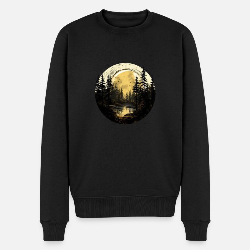 Nuit dans la forêt - Pull Premium bio Homme - noir