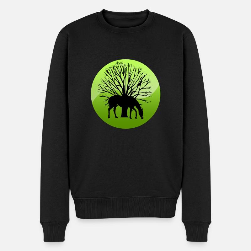 Pferd - Männer Premium Bio Pullover - Schwarz