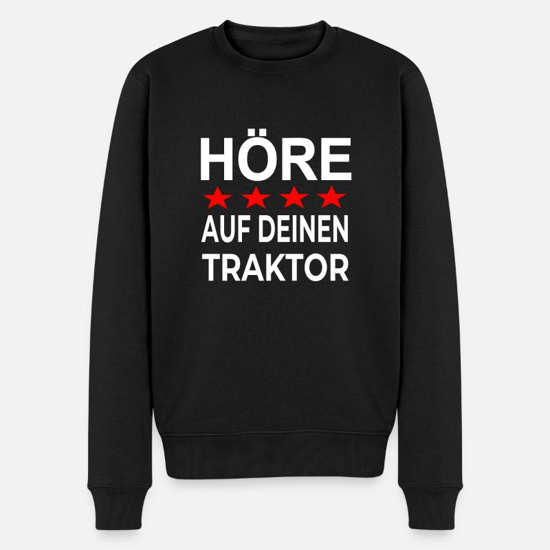 Traktor - Männer Premium Bio Pullover - Schwarz