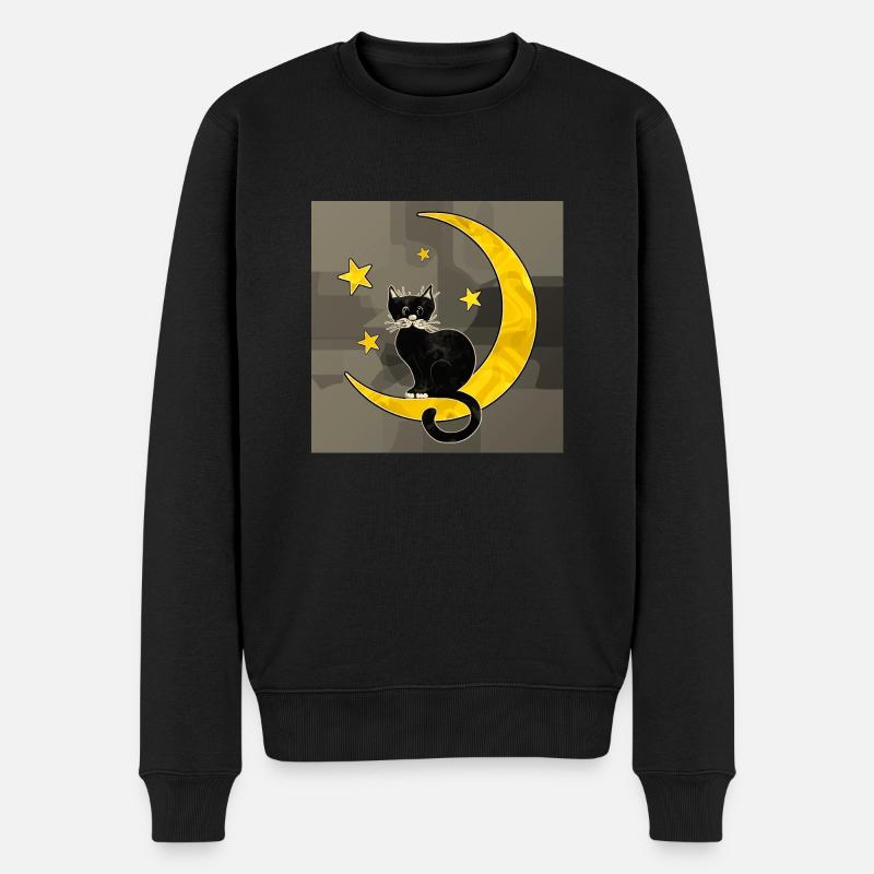 Katze - Männer Premium Bio Pullover - Schwarz